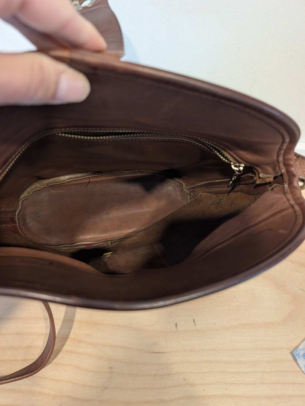 VTG 1995 Coach Nottingham Binocular Bag 9948 - Rare Two-Tone Mahogany & Taupe - Picture 10 of 13